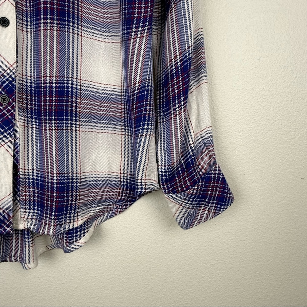 Rails Hunter White Dusk Rouge Button Down Flannel Plaid Shirt - Picture 7 of 13